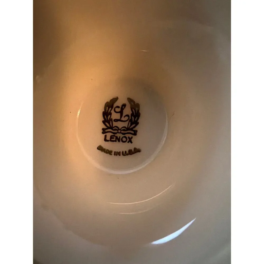 Vintage Lenox Cream Bud Vase USA Porcelain Embossed Floral Trumpet 10.75